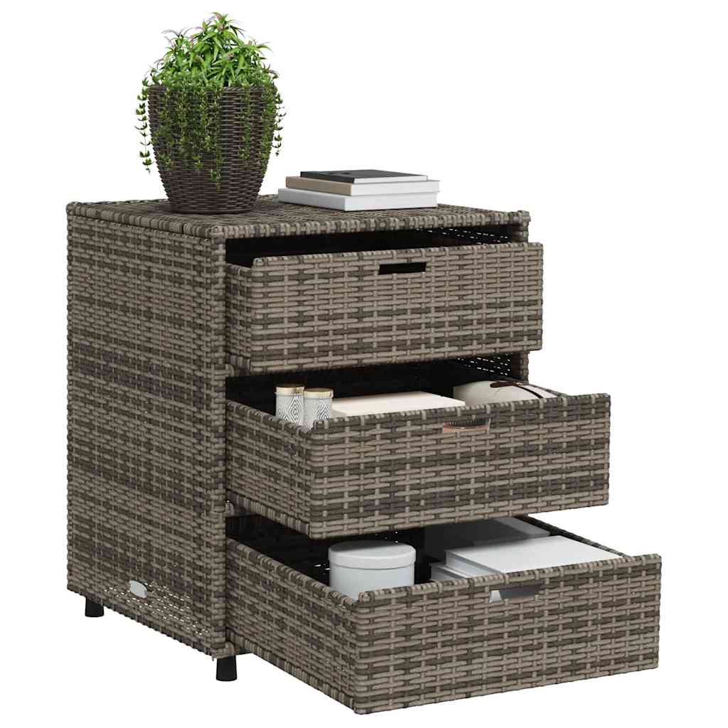 Tuinkast 55x59x69 cm poly rattan grijs