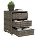 Tuinkast 55x59x69 cm poly rattan grijs