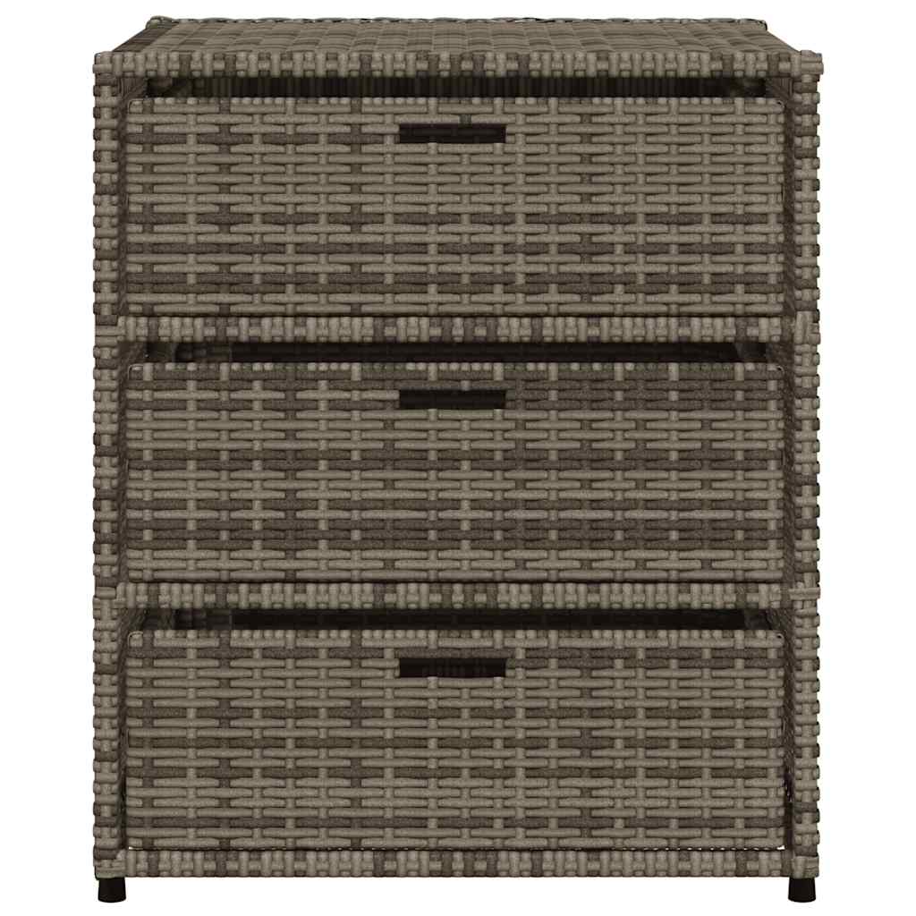 Tuinkast 55x59x69 cm poly rattan grijs