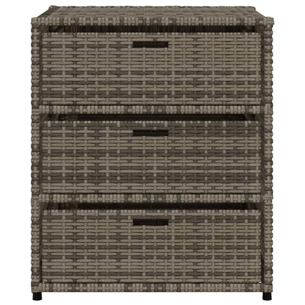 Tuinkast 55x59x69 cm poly rattan grijs