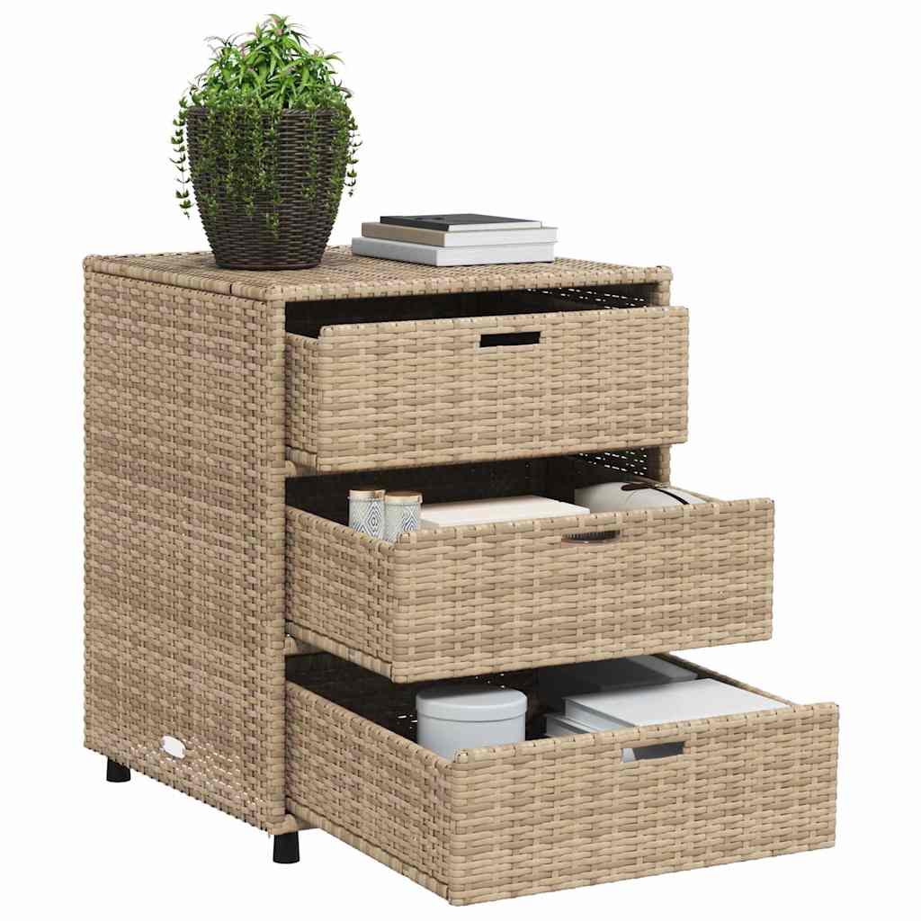 Tuinkast 55x59x69 cm poly rattan beige