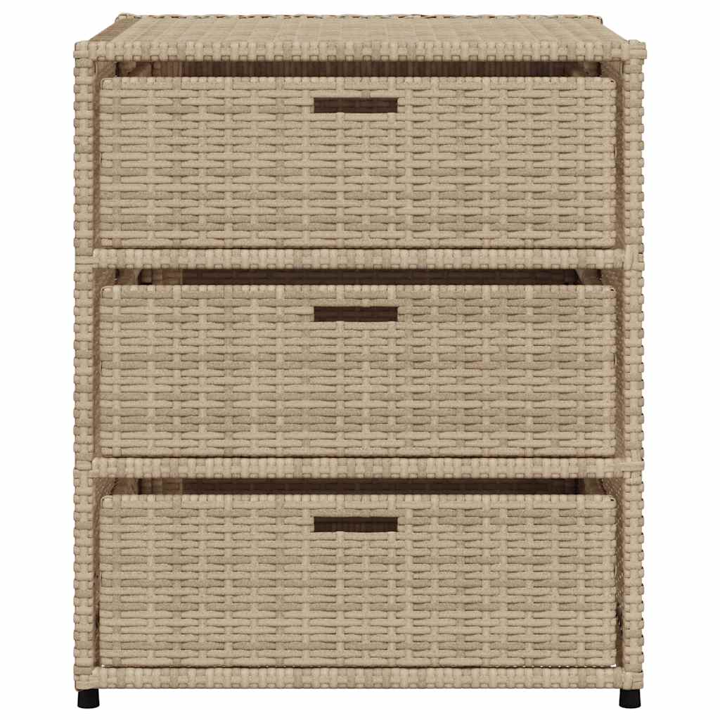 Tuinkast 55x59x69 cm poly rattan beige