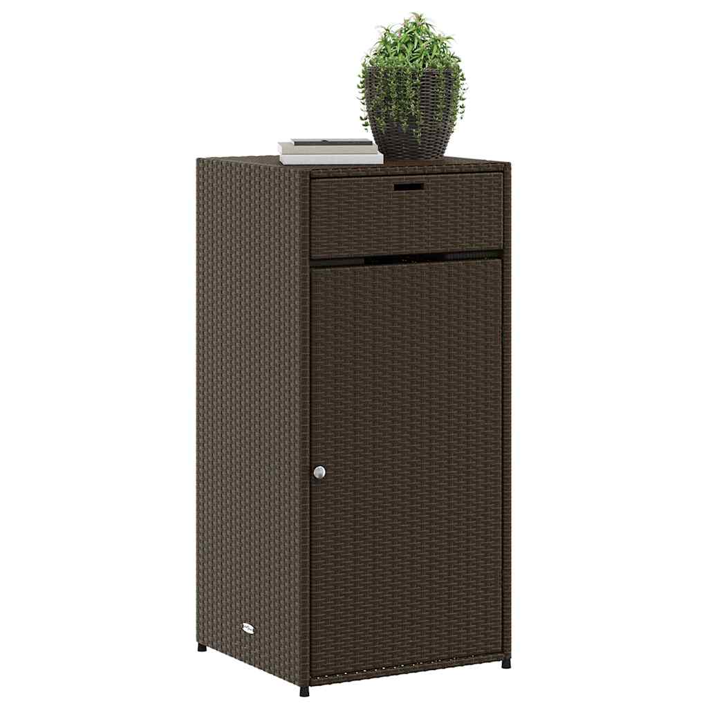 Tuinkast 55x55x111 cm poly rattan bruin