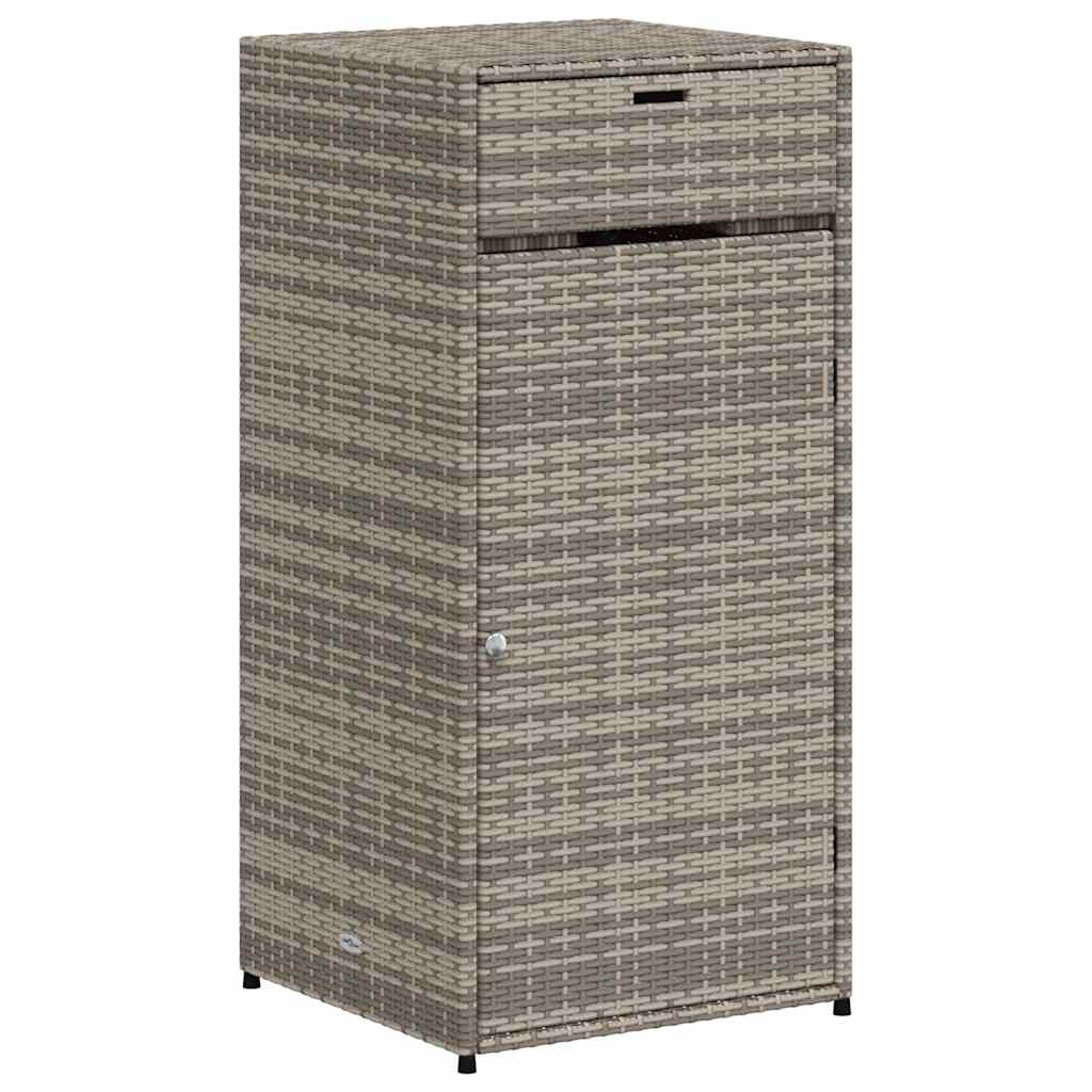 Tuinkast 55x55x111 cm poly rattan grijs