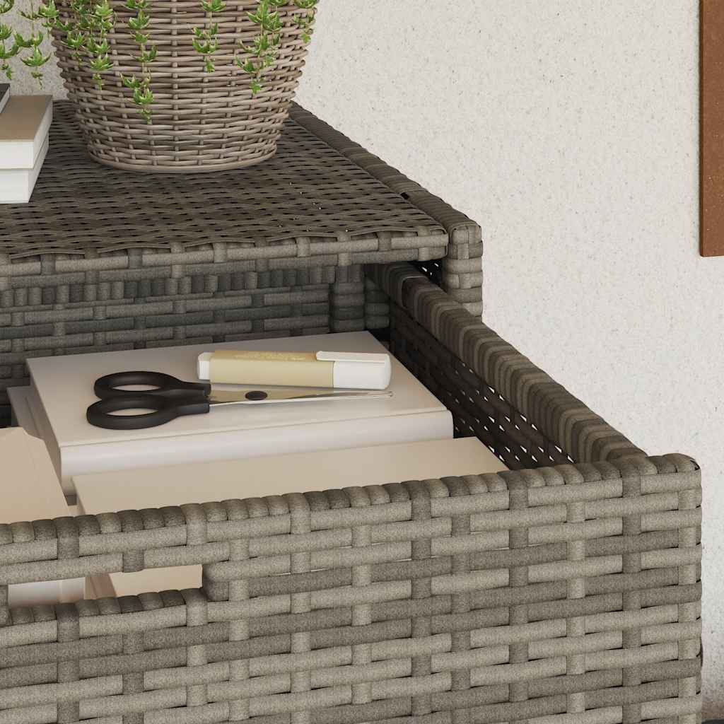 Tuinkast 55x55x111 cm poly rattan grijs