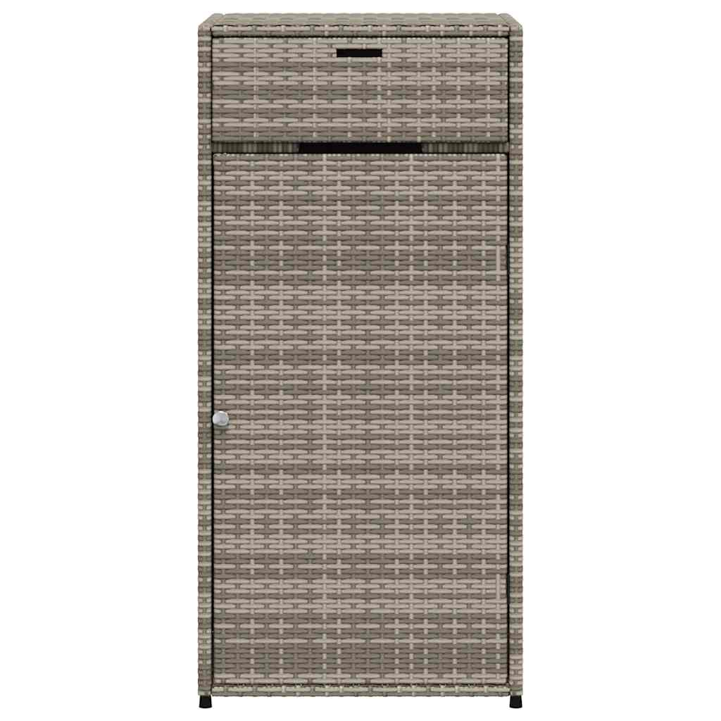 Tuinkast 55x55x111 cm poly rattan grijs