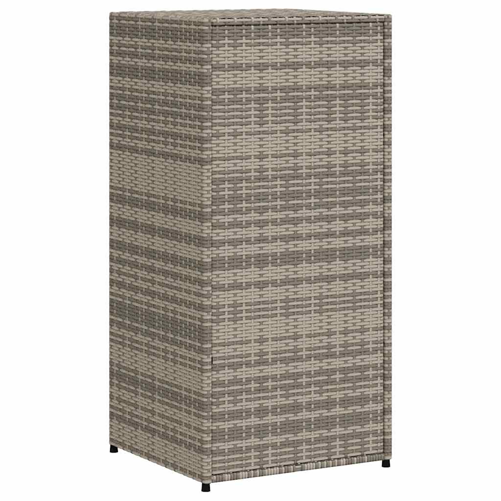 Tuinkast 55x55x111 cm poly rattan grijs