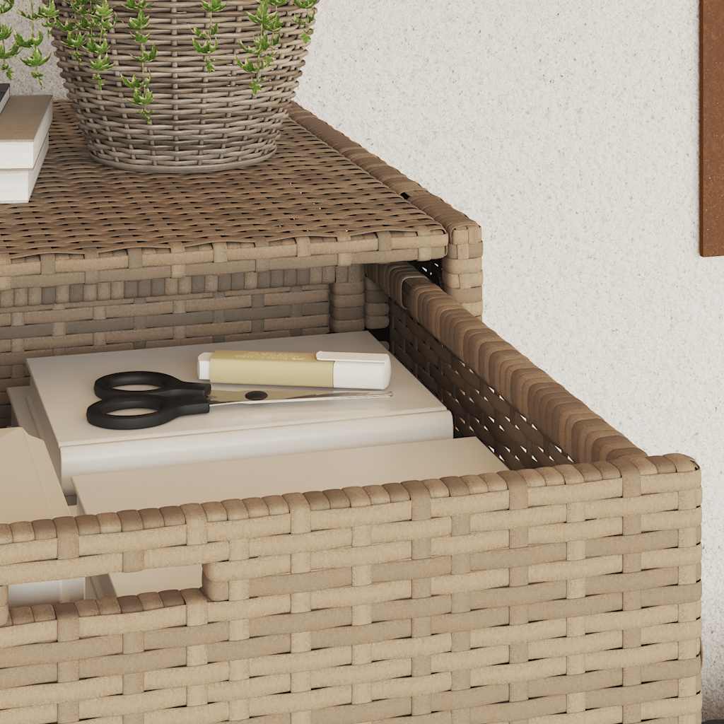 Tuinkast 55x55x111 cm poly rattan beige