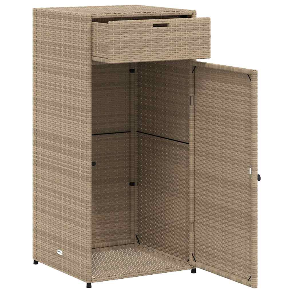 Tuinkast 55x55x111 cm poly rattan beige