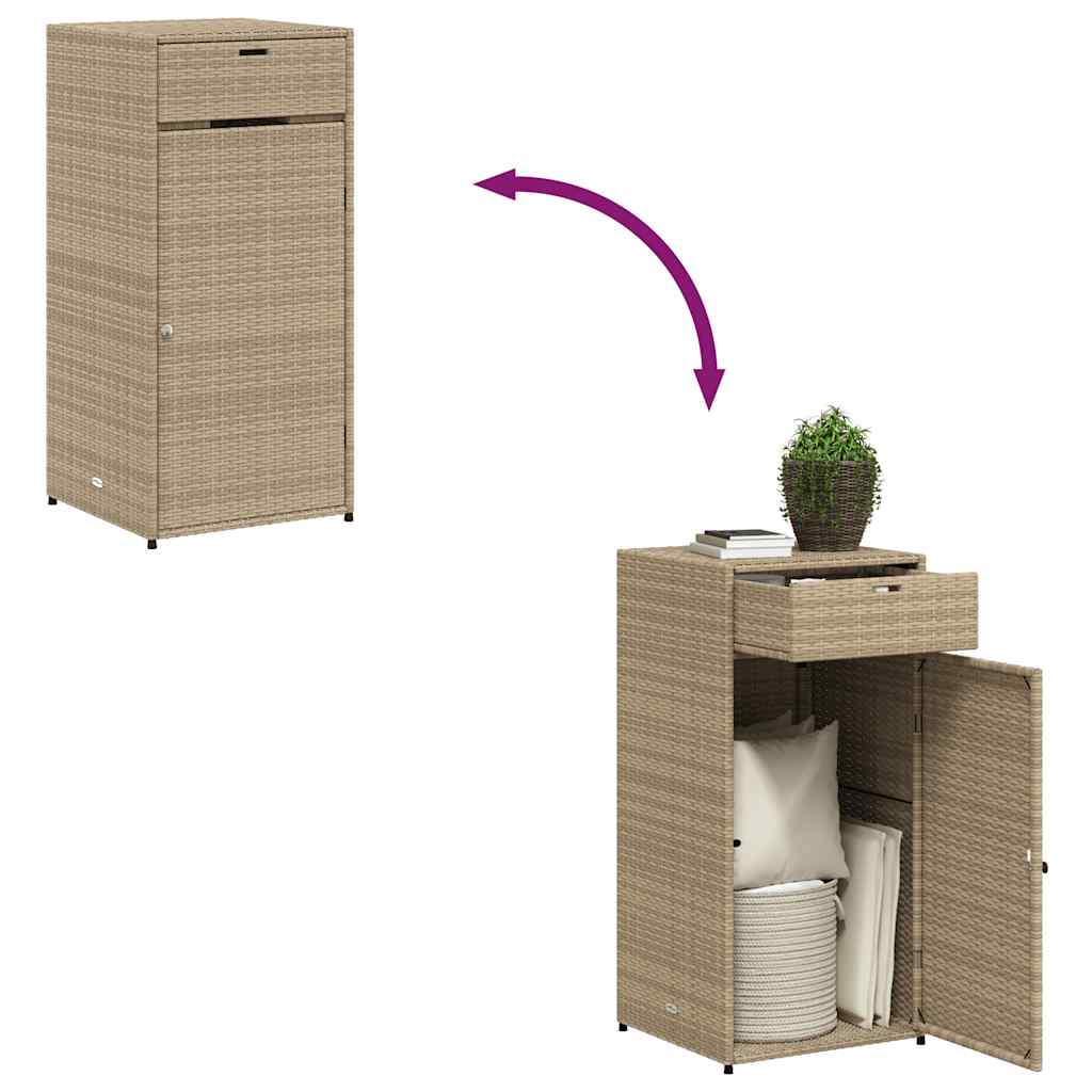 Tuinkast 55x55x111 cm poly rattan beige