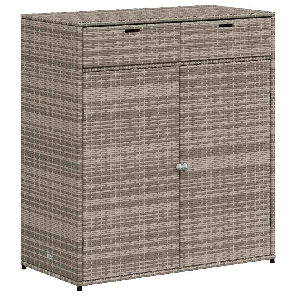Tuinkast 105x55x113 cm poly rattan grijs