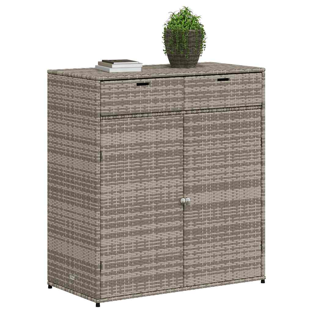 Tuinkast 105x55x113 cm poly rattan grijs