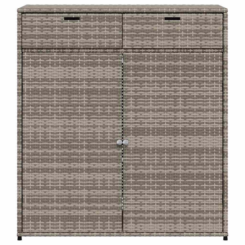 Tuinkast 105x55x113 cm poly rattan grijs