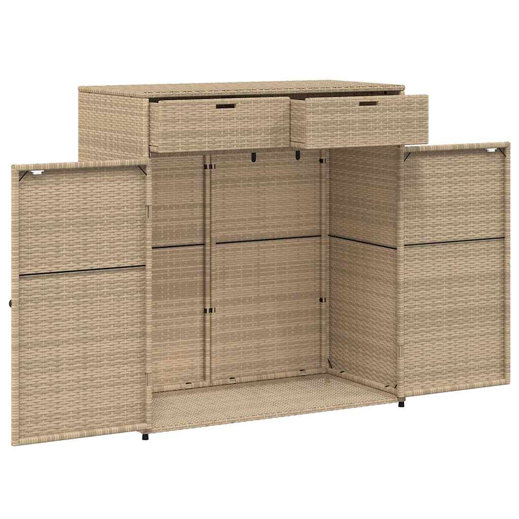 Tuinkast 105x55x113 cm poly rattan grijs