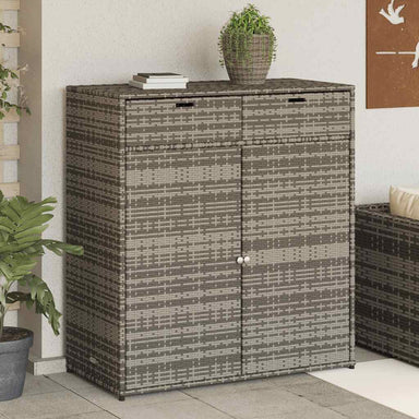 Tuinkast 105x55x113 cm poly rattan grijs
