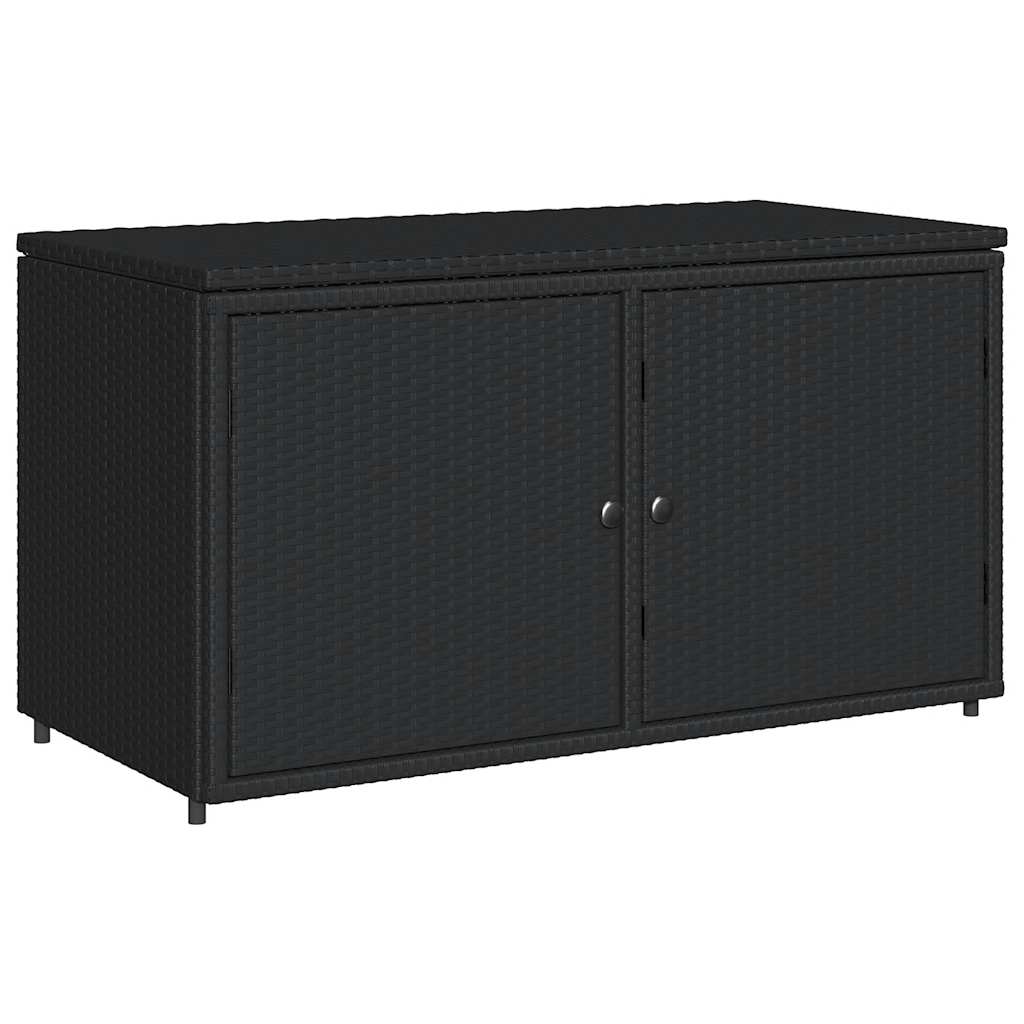 Tuinkast 110x55x60,5 cm poly rattan zwart