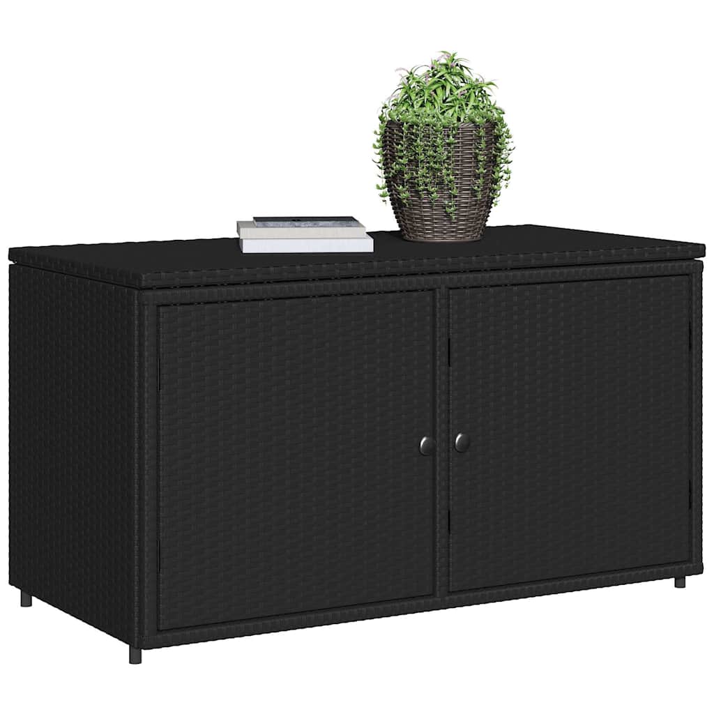 Tuinkast 110x55x60,5 cm poly rattan zwart