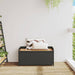 Opbergbankje 100x50x52 cm poly rattan en acaciahout zwart