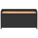 Opbergbankje 100x50x52 cm poly rattan en acaciahout zwart