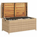 Opbergbankje 100x50x52 cm poly rattan acaciahout gemengd beige