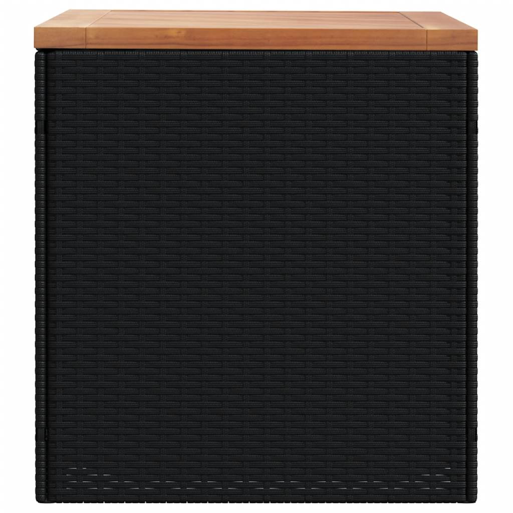 Tuinbox 110x50x54 cm poly rattan en acaciahout zwart