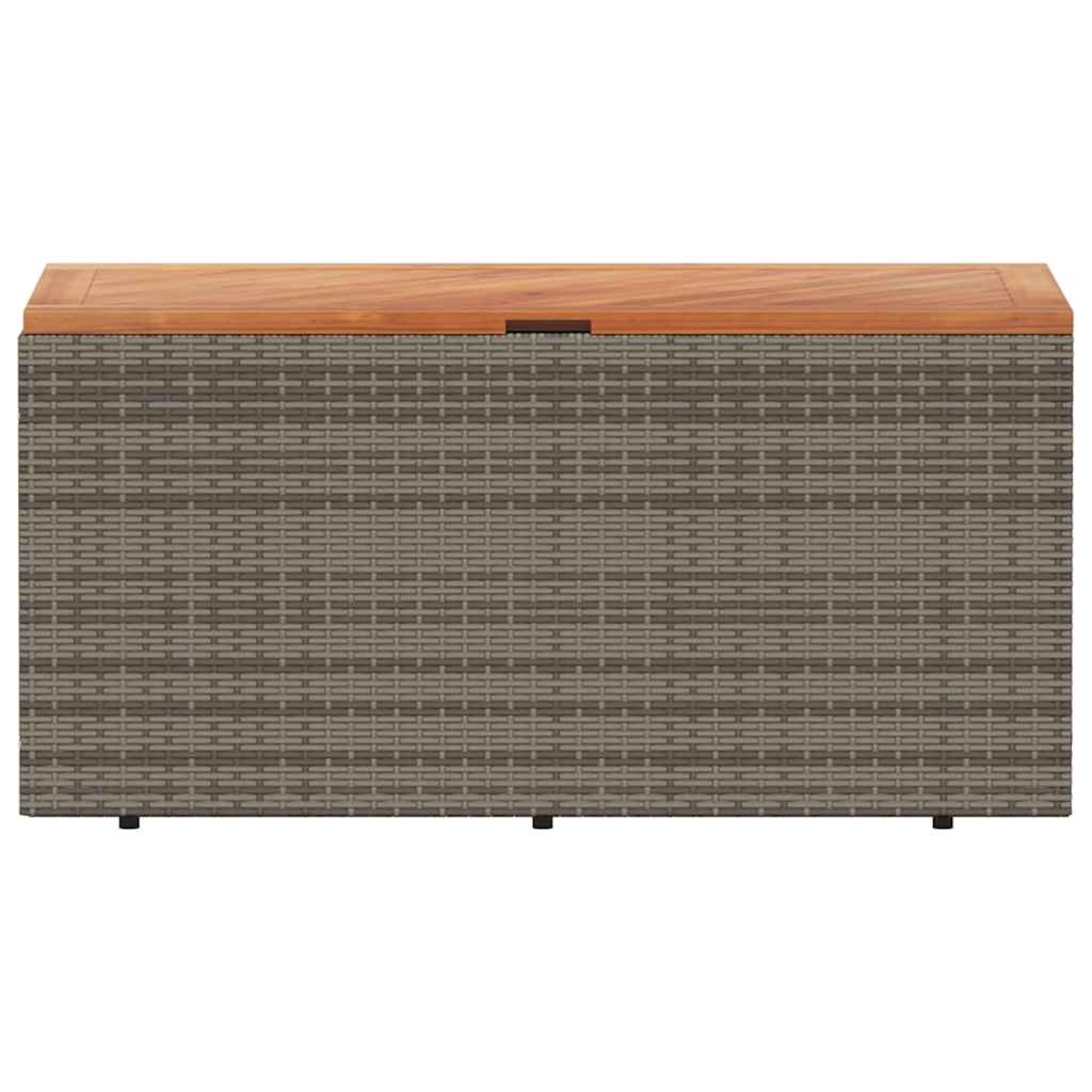 Tuinbox 110x50x54 cm poly rattan en acaciahout grijs