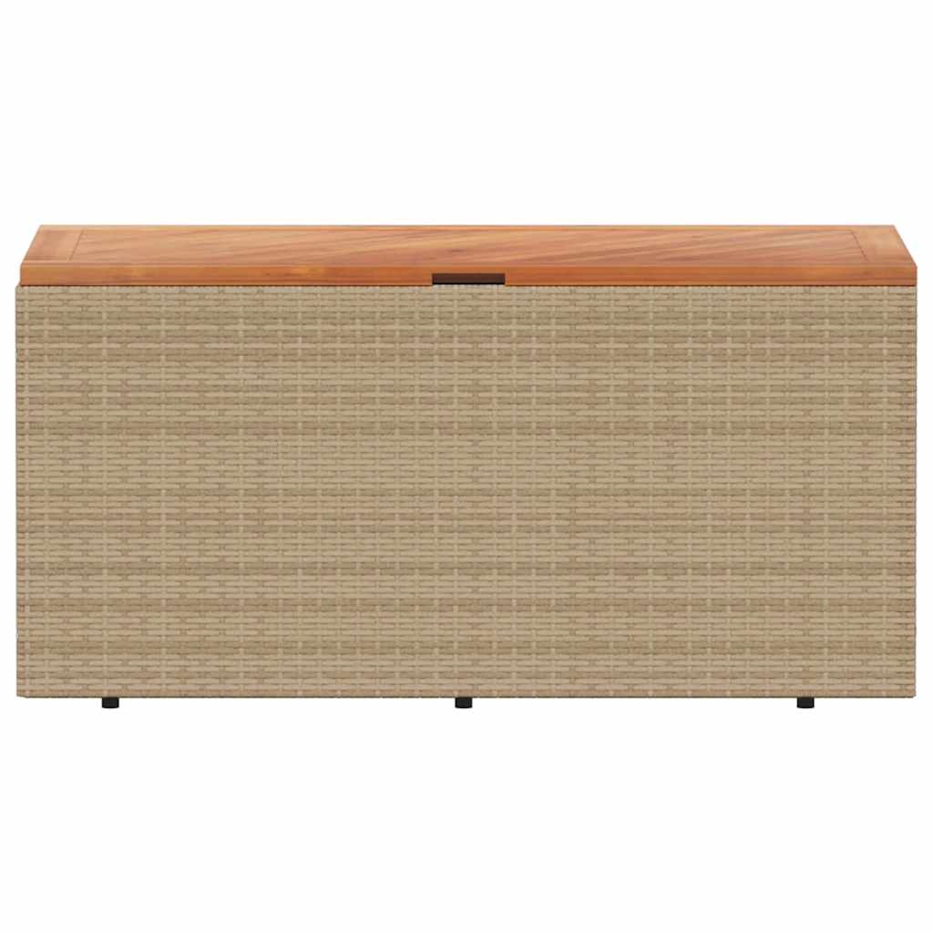 Tuinbox 110x50x54 cm poly rattan en acaciahout beige