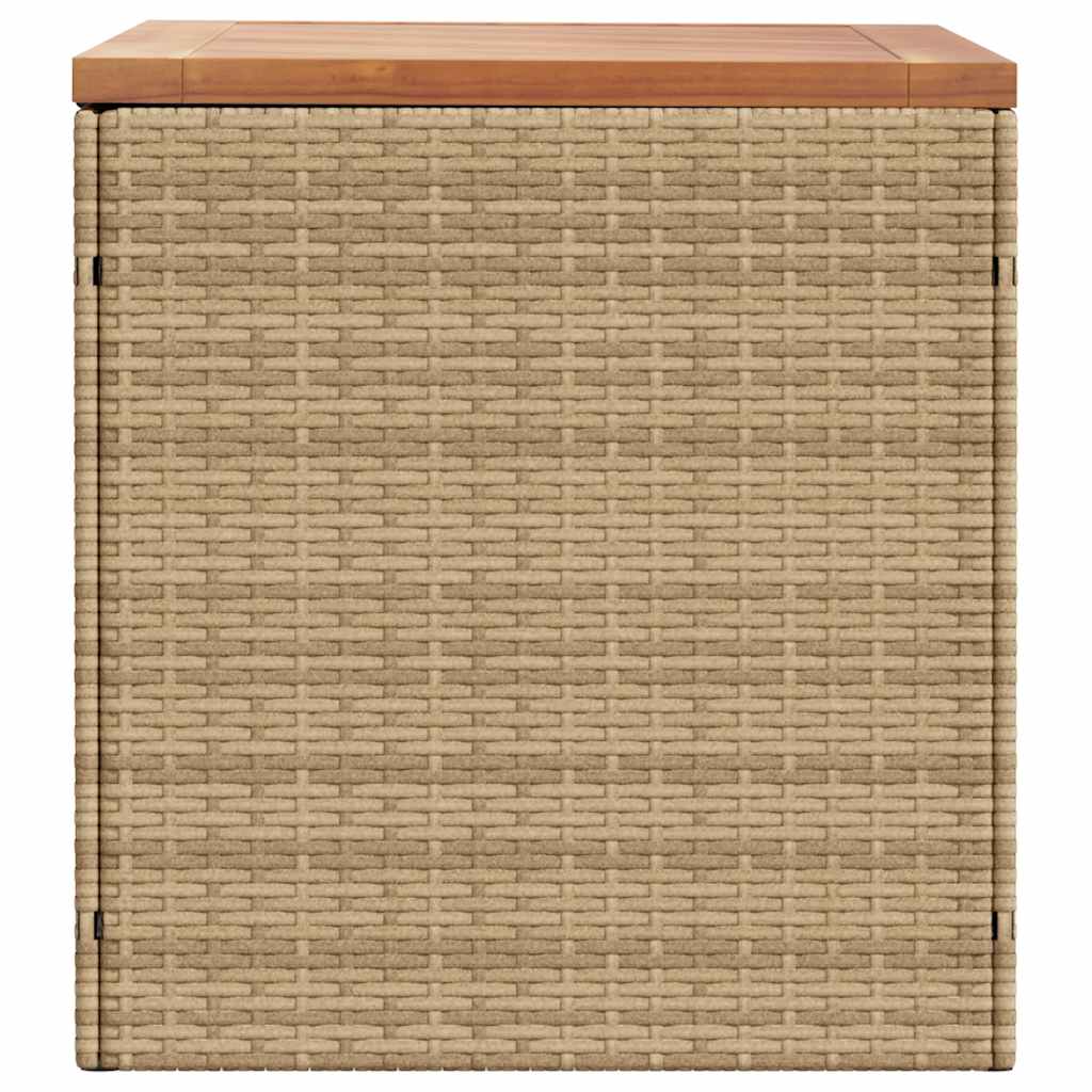 Tuinbox 110x50x54 cm poly rattan en acaciahout beige