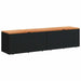 Tuinbox 220x50x54 cm poly rattan en acaciahout zwart