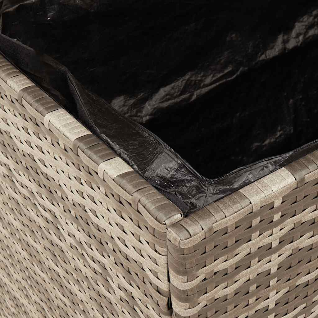 Tuinbox 220x50x54 cm poly rattan en acaciahout grijs