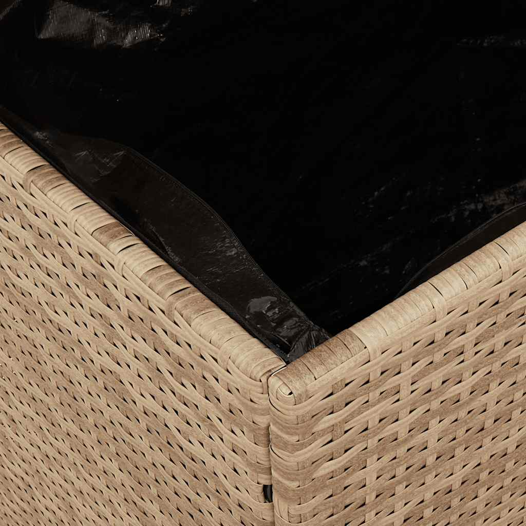 Tuinbox 220x50x54 cm poly rattan en acaciahout beige