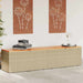 Tuinbox 220x50x54 cm poly rattan en acaciahout beige