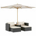 5-delige Loungeset met kussens poly rattan acacia zwart