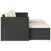 5-delige Loungeset met kussens poly rattan acacia zwart
