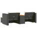 5-delige Loungeset met kussens poly rattan acacia zwart