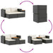 5-delige Loungeset met kussens poly rattan acacia zwart