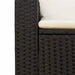 5-delige Loungeset met kussens poly rattan acacia zwart