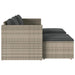 5-delige Loungeset met kussens poly rattan acacia grijs