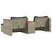 5-delige Loungeset met kussens poly rattan acacia grijs