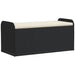 Opbergbankje met kussen 115x51x52 cm poly rattan zwart