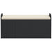 Opbergbankje met kussen 115x51x52 cm poly rattan zwart