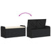 Opbergbankje met kussen 115x51x52 cm poly rattan zwart