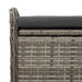 Opbergbankje met kussen 115x51x52 cm poly rattan grijs