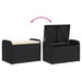 Opbergbankje met kussen 80x51x52 cm poly rattan zwart