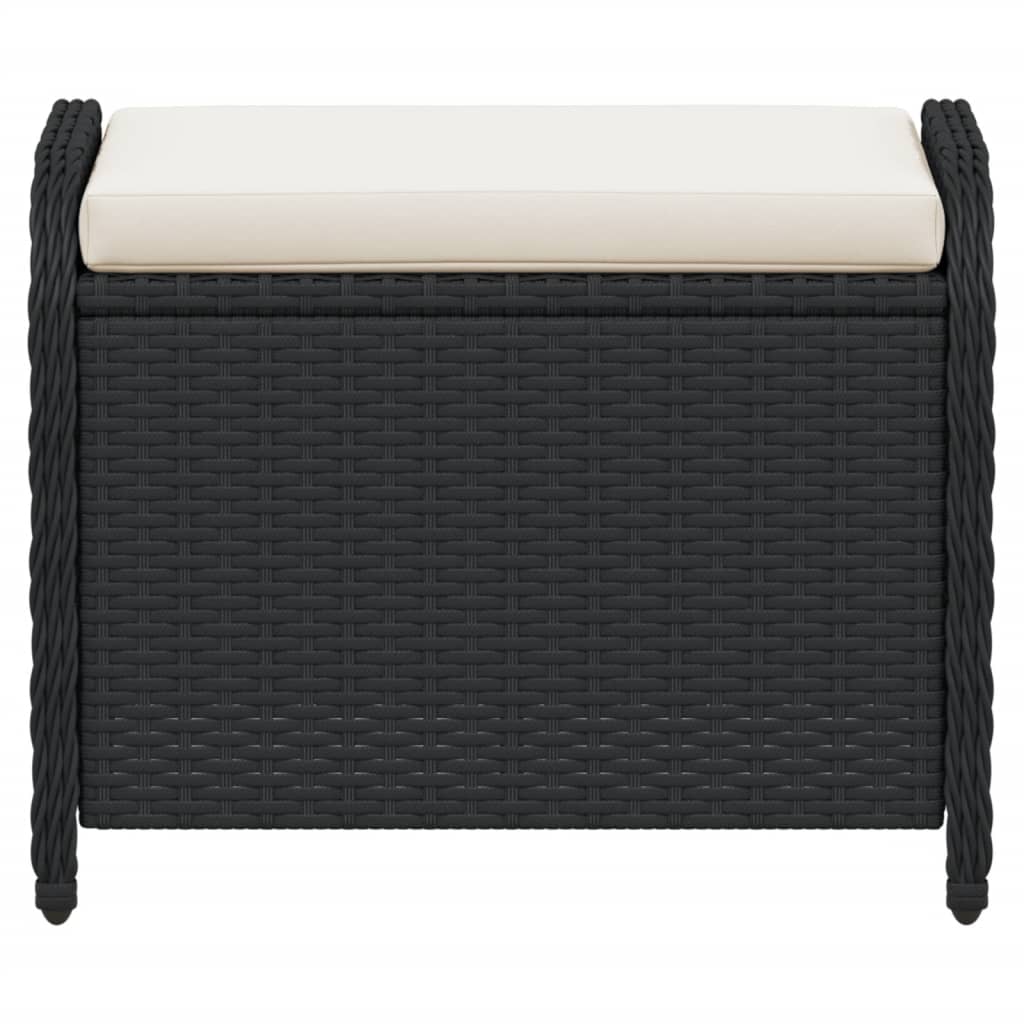 Tuinkruk met kussen 58x46x46 cm poly rattan zwart