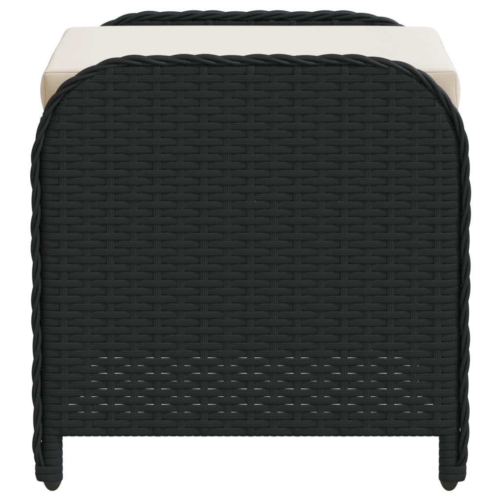 Tuinkruk met kussen 58x46x46 cm poly rattan zwart