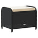 Tuinkruk met kussen 58x46x46 cm poly rattan zwart