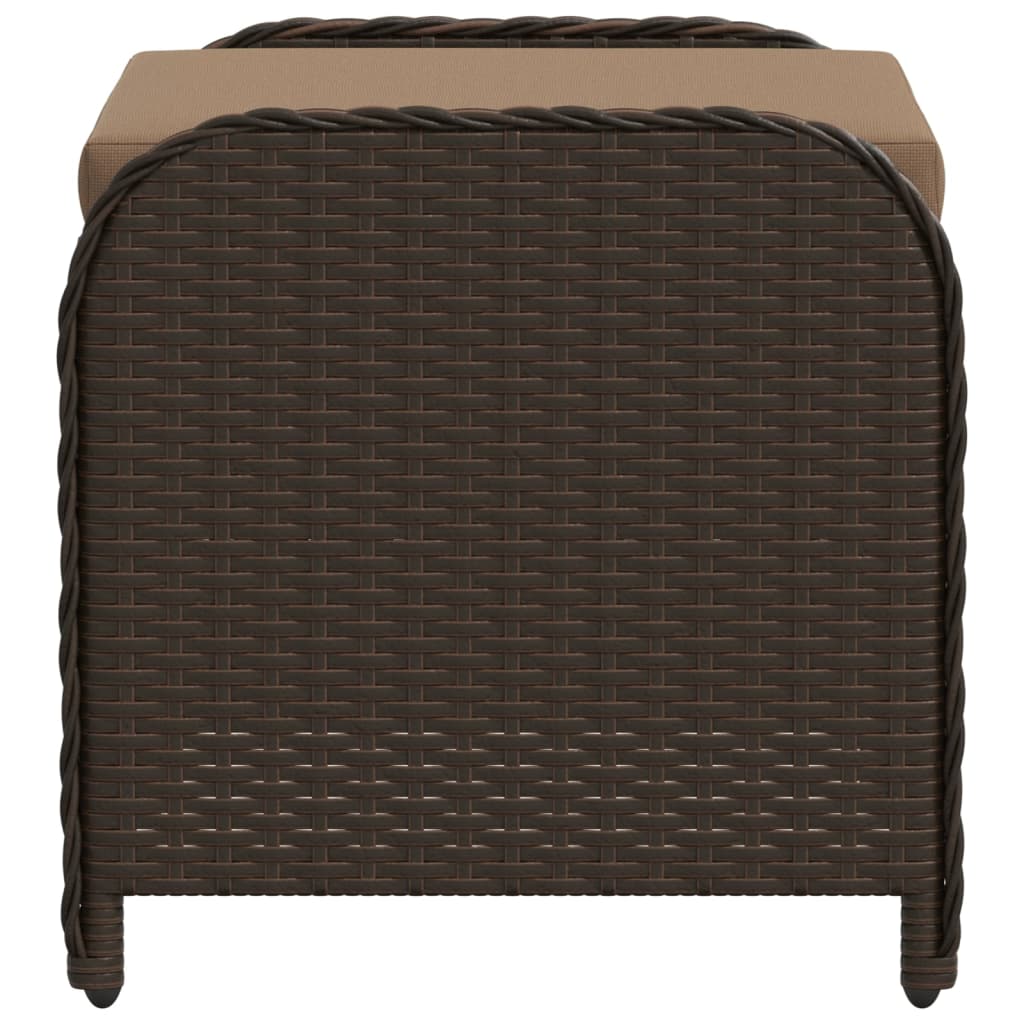Tuinkruk met kussen 58x46x46 cm poly rattan bruin