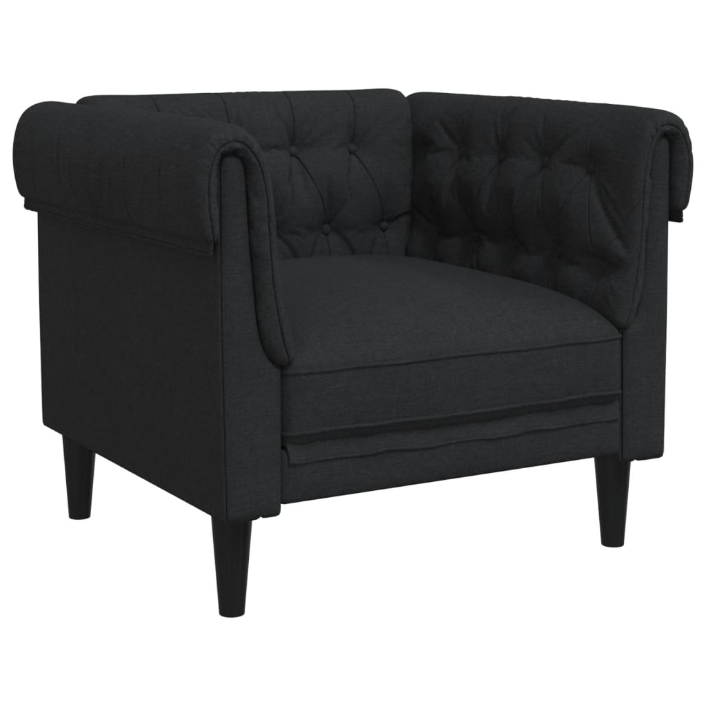 3-delige Loungeset stof zwart