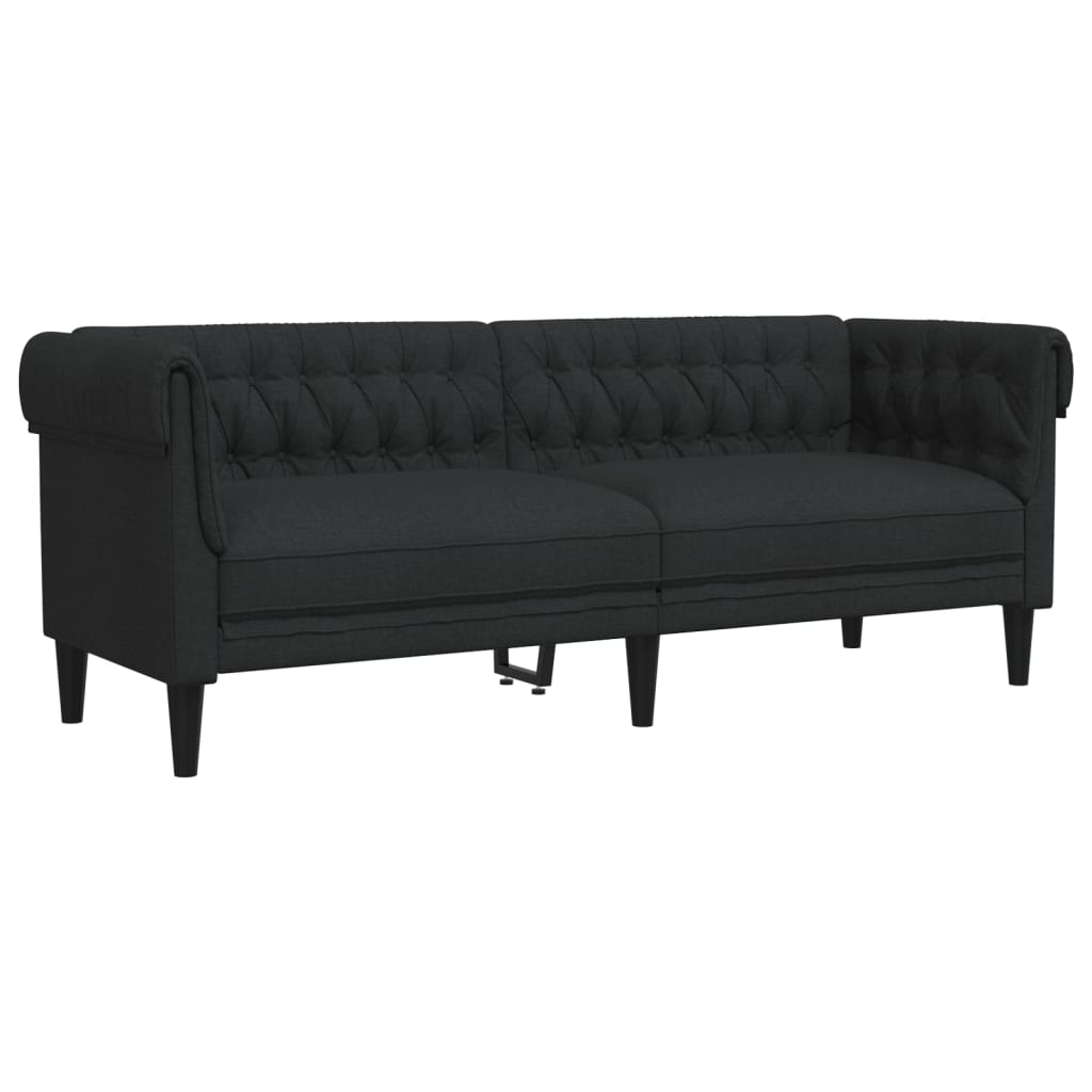 3-delige Loungeset stof zwart